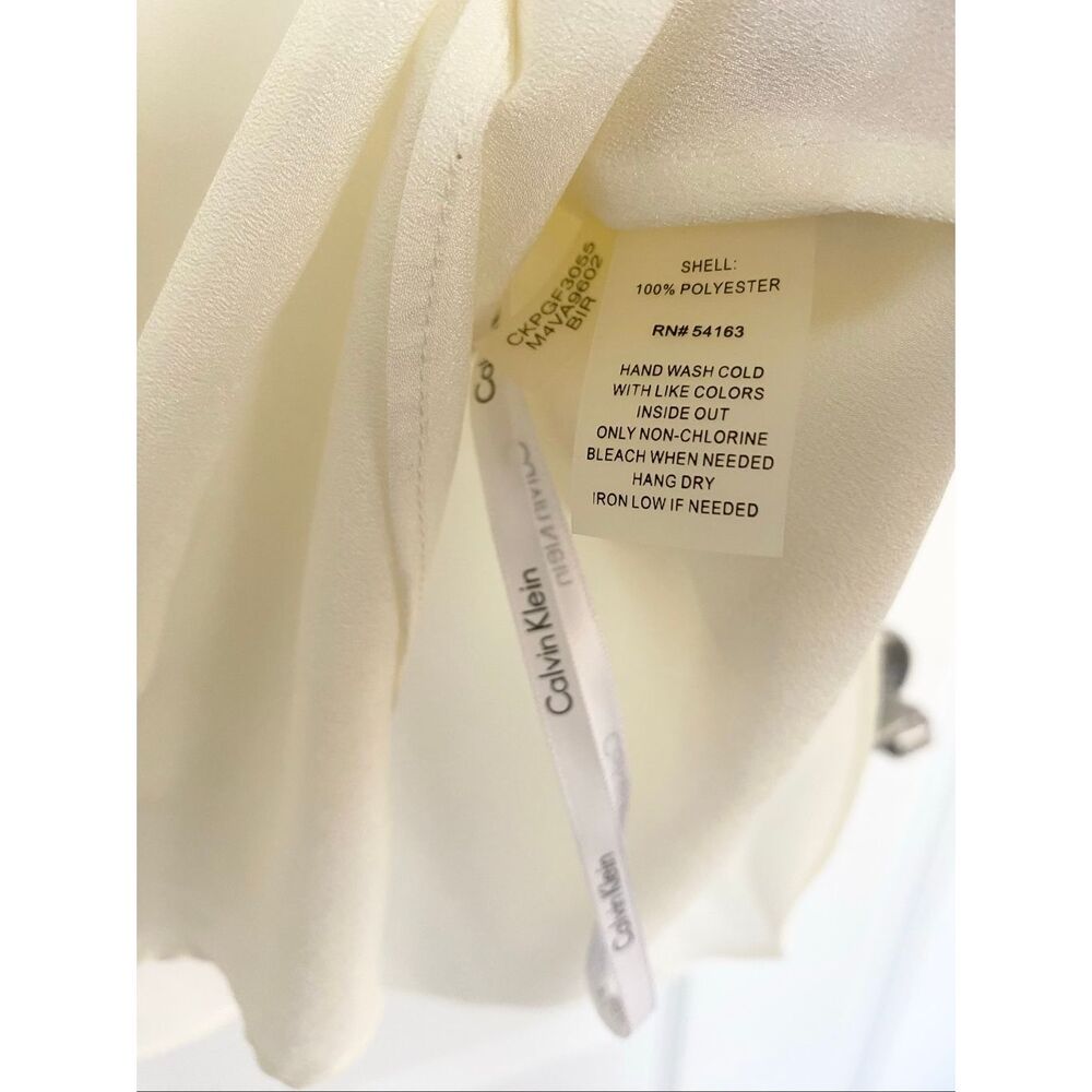 Calvin Klein Surplice Wrap 3/4 Sleeve Ivory Blouse Sz XL NWT - Picture 5 of 5